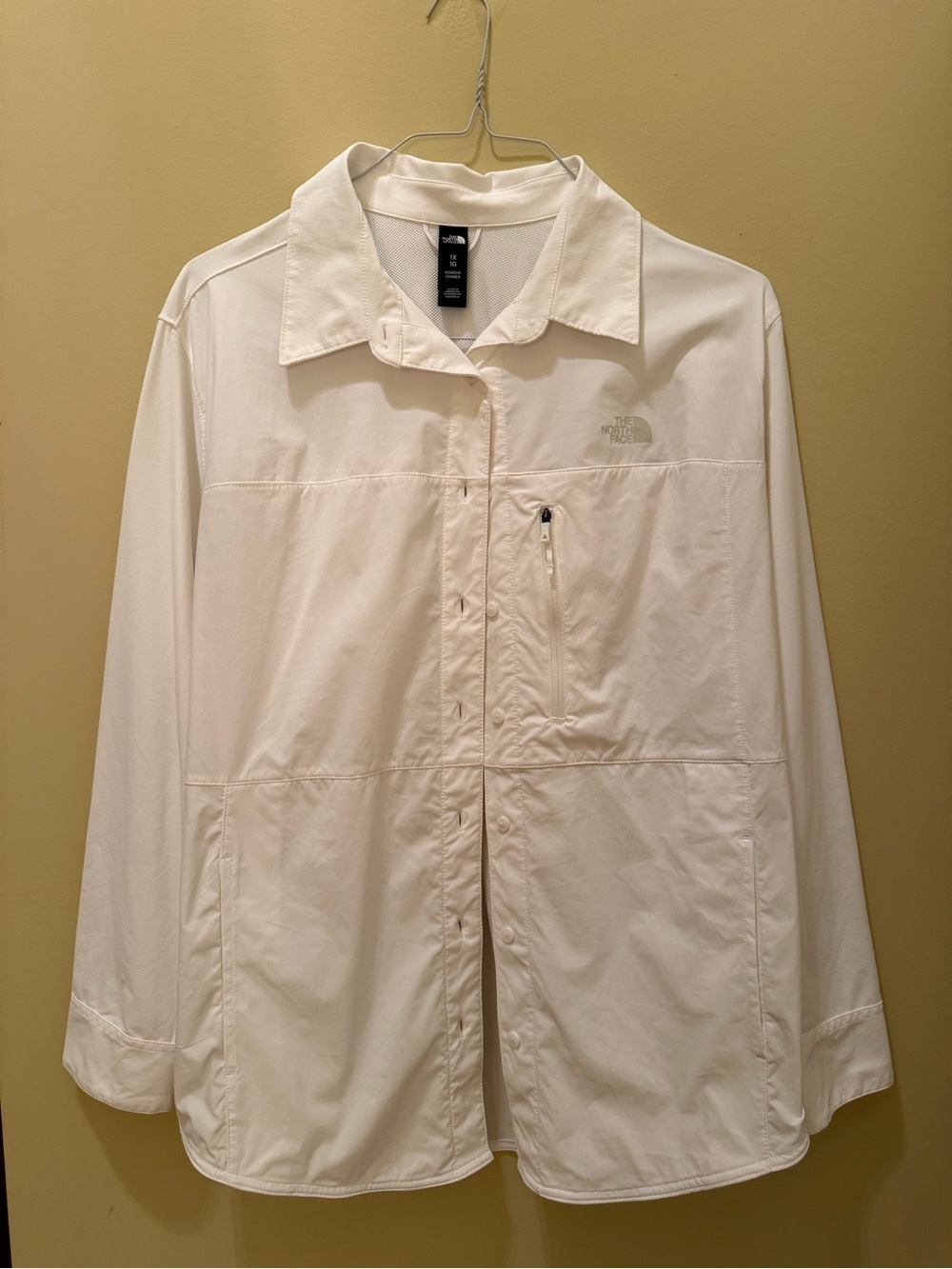 North Face White Button-Up Lightweight Overshirt